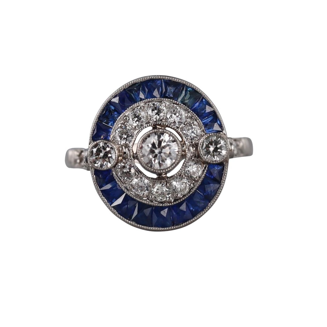 Platinum Diamond Sapphire Ring (1 of 4)