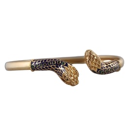18k Gold Enamel Snake Bracelet