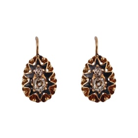 Antique 18k Gold Diamond Earrings