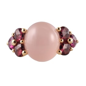 Pomellato Luna 18k Gold Rose Quartz Tourmaline Ring