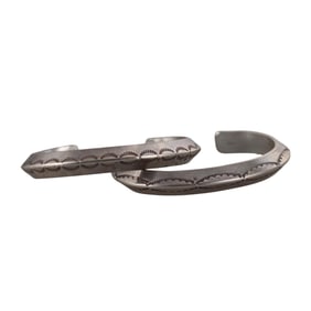 Native American Sterling Cuff Bracelet Set of 2