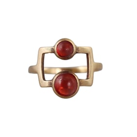 Burle Marx 18k Gold Citrine Modernist Ring