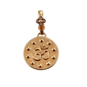Orly Marcel 18k Gold Om Diamond Pendant Charm