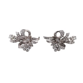 Midcentury 2.80ctw Diamond Platinum Earrings
