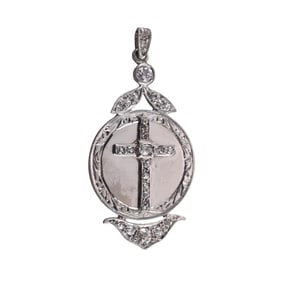 Platinum Diamond Pendant Charm