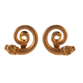 Zolotas Greece Chimera Swirl Gold Earrings