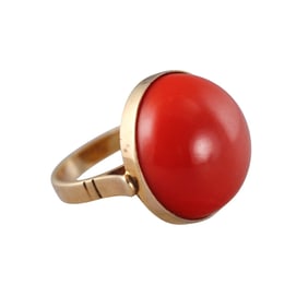 14k Gold Coral Ring