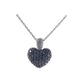Chopard Black Diamond Heart Gold Pendant Necklace