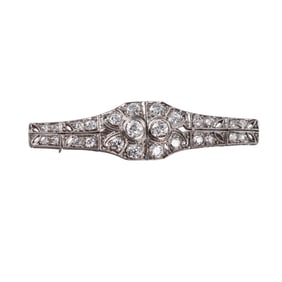 Art Deco Platinum Diamond Brooch Pin