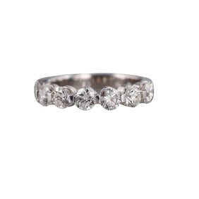 14k Gold Diamond Half Wedding Band Ring
