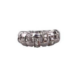 Tiffany & Co Vannerie Basket Weave 18k Gold Ring