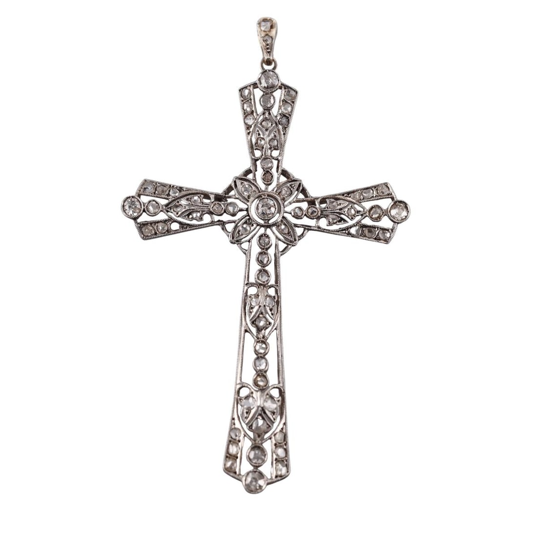 Antique Art Deco Platinum Diamond Cross Pendant (1 of 3)