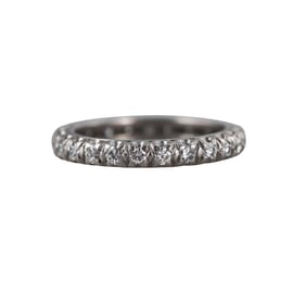 Midcentury Platinum Diamond Eternity Wedding Band Ring