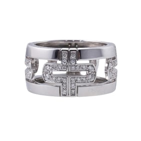 Bvlgari Bulgari Parentesi White Gold Diamond Band Ring