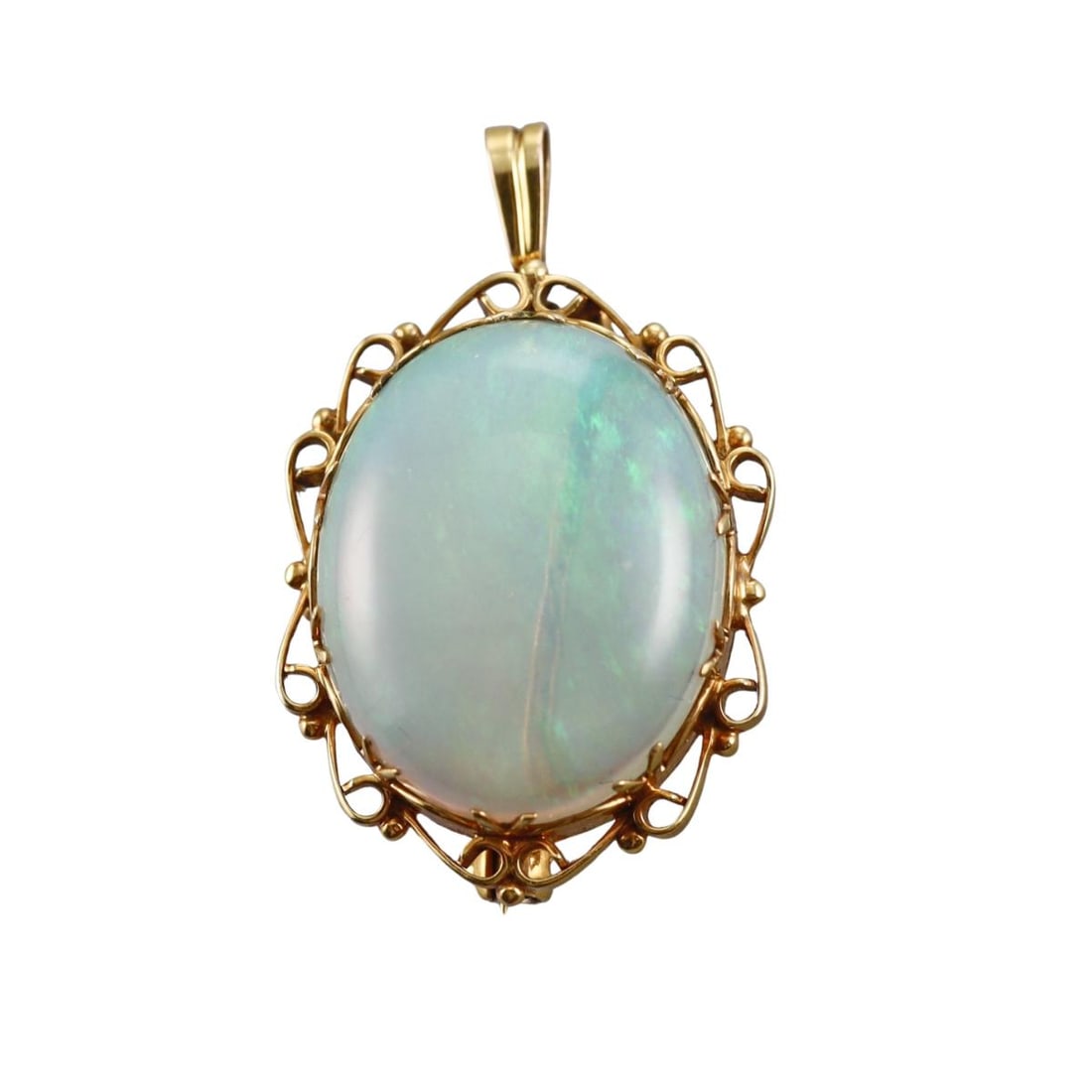 Vintage 14k Yellow Gold Opal Brooch Pendant (1 of 3)