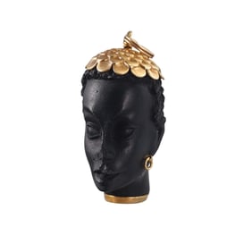 Italian 18k Gold Blackamoor Pendant