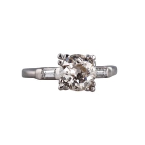 Platinum 1.45ct Old European Diamond Engagement Ring