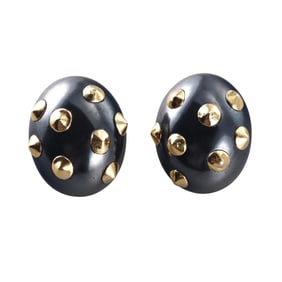 Angela Cummings Hematite Yellow Gold Earrings