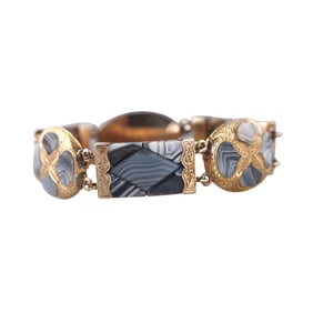 Scottish Agate 14k Yellow Gold Bracelet