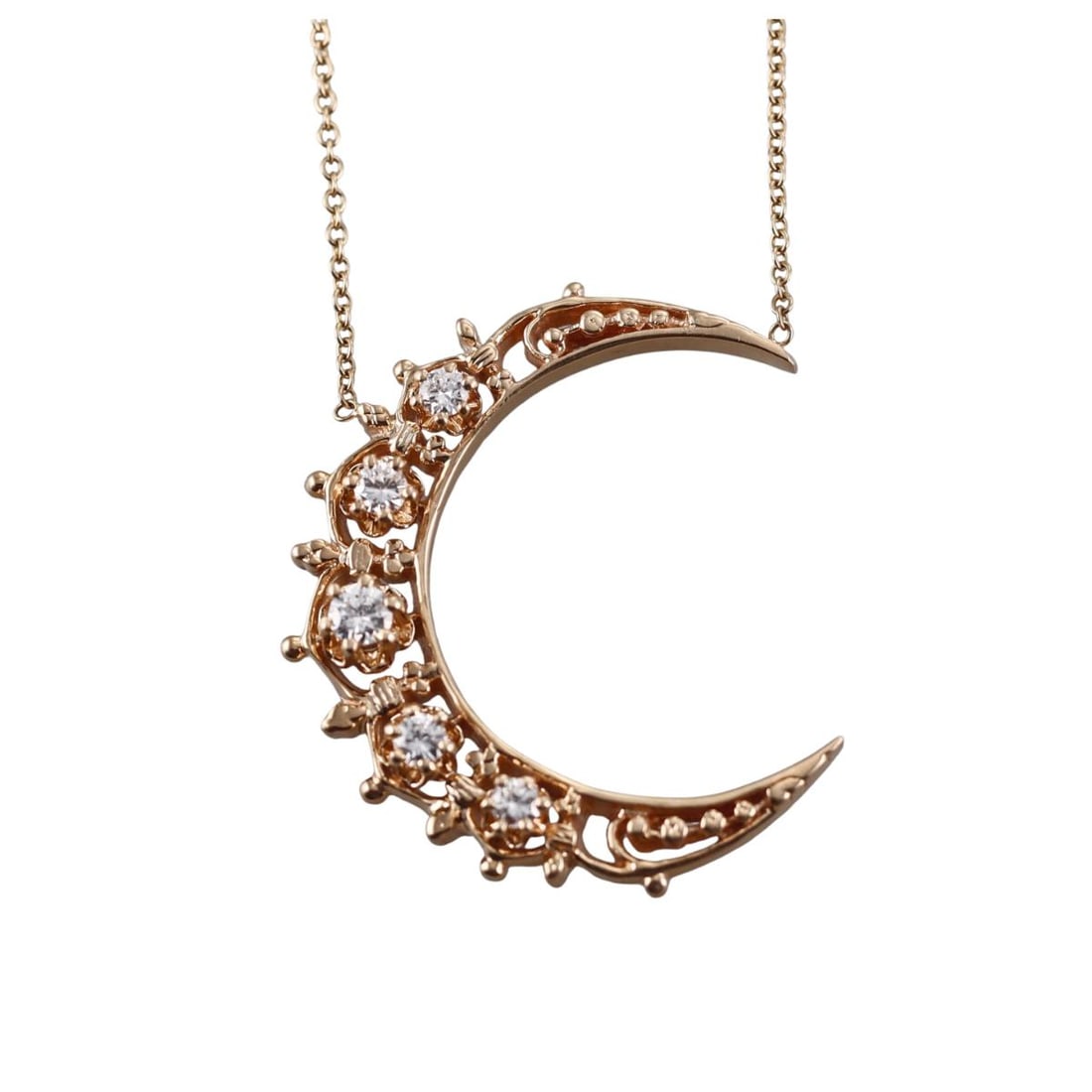 14k Gold Diamond Crescent Moon Pendant on Effy Necklace (1 of 5)