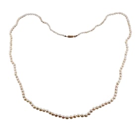 GIA Natural Pearl Antique 14k Gold Necklace