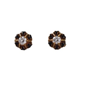 Antique Victorian Gold Diamond Buttercup Stud Earrings