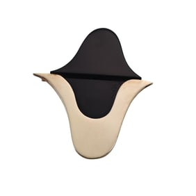 1970s Modernist 14k Gold Onyx Brooch Pin