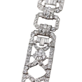 Art Deco 12ctw Diamond Platinum Bracelet