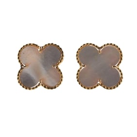Van Cleef & Arpels Mother of Pearl 18k Gold Alhambra Earrings