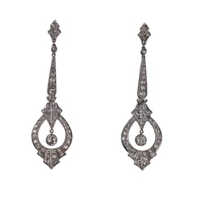 Platinum 3.50ctw Diamond Drop Earrings