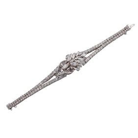 Mid-Century Lucien Piccard Platinum 11.00ctw Diamond Watch
