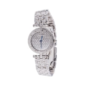 Cartier Vendome 18k White Gold Diamond Pave Ladies Watch
