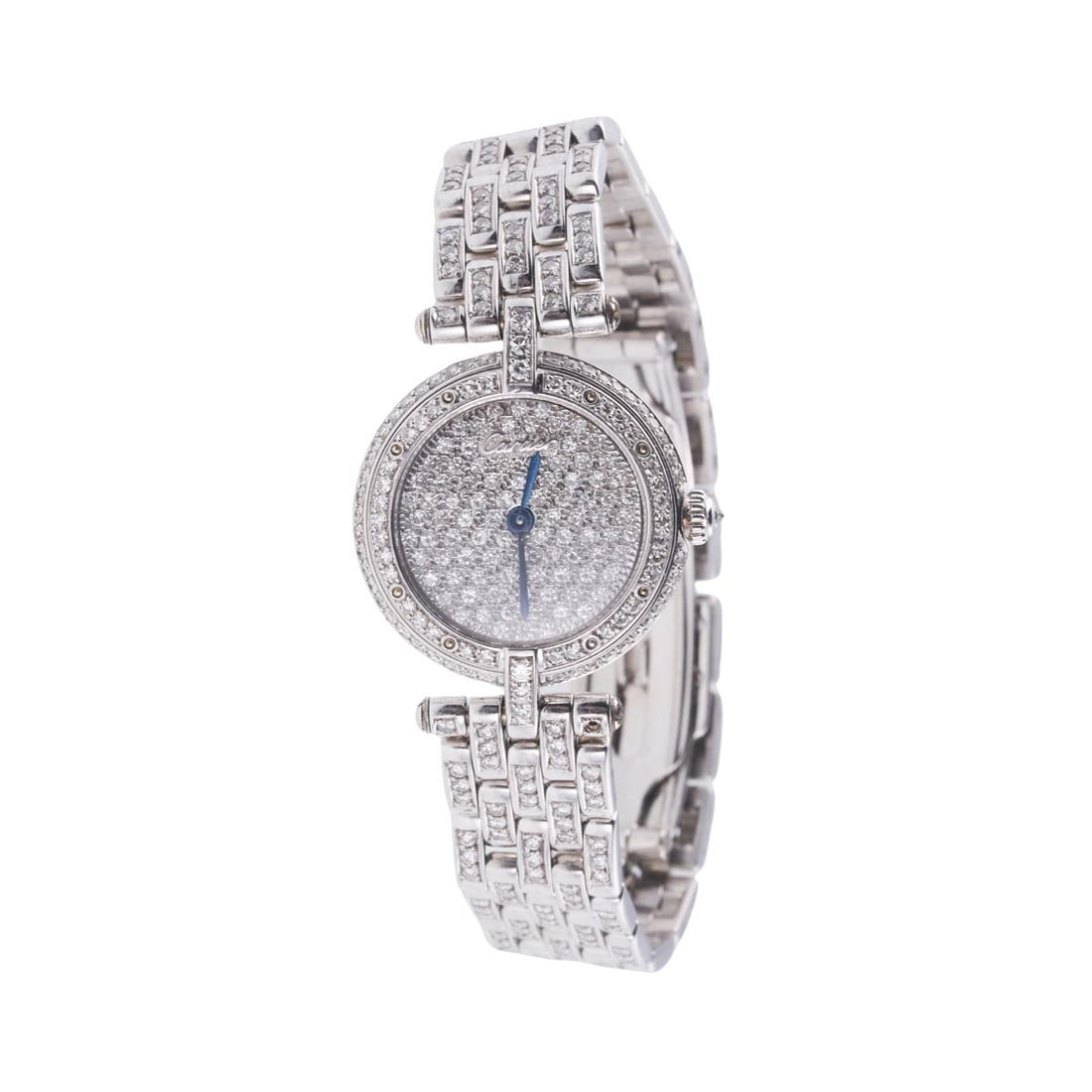 Cartier Vendome 18k White Gold Diamond Pave Ladies Watch (1 of 5)