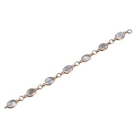 Art Deco 14k Gold Moonstone Bracelet