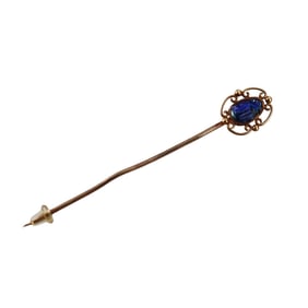 Tiffany & Co Favrile Glass 18k Gold Stick Pin