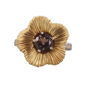 Pasquale Bruni 18k Gold Smokey Topaz Flower Ring