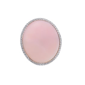 Mimi Milano Aurora Pink Mother of Pearl Diamond Gold Ring