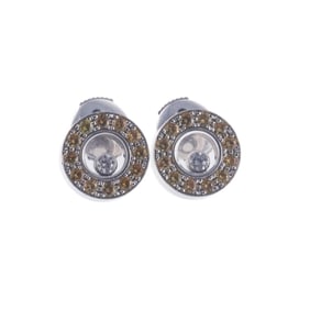 Chopard Happy Diamonds Yellow Sapphire Gold Stud Earrings