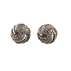 John Hardy Dots Sterling Silver 18k Gold Earrings