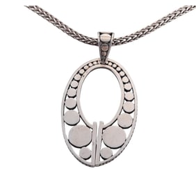 John Hardy Dots Sterling Silver Pendant Classic Chain Necklace