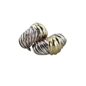 David Yurman 14k Gold Silver Shrimp Earrings