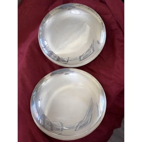 Tiffany & Co Makers Sterling Silver Modernist Serving Dish Set of 2