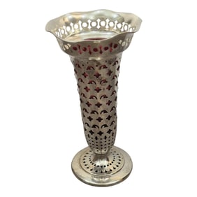 Tiffany & Co Makers Sterling Silver Reticulated Vase