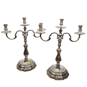 Buccellati Sterling Silver 3 Light Candelabra