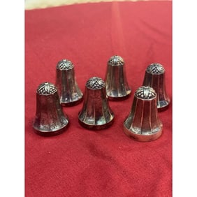 Georg Jensen Set of 6 Sterling Silver Acorn Salt Shakers 423A