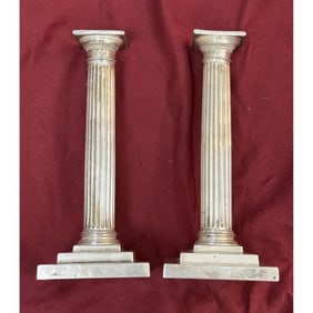 Gorham Sterling Silver Neoclassical Column Candlestick Pair