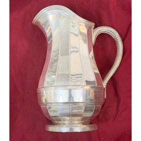 Tetard Freres Art Deco French Sterling Water Pitcher