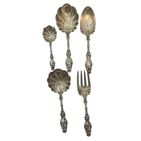 Frank Whiting Lily Sterlilng Silver Server Lot of 5