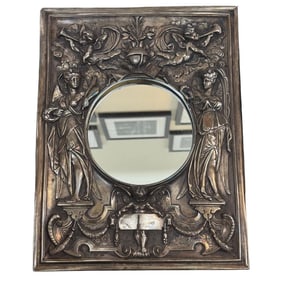 Ornate Sterling Silver Framed Mirror