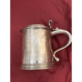 Large George V Sterling Silver Lidded Tankard